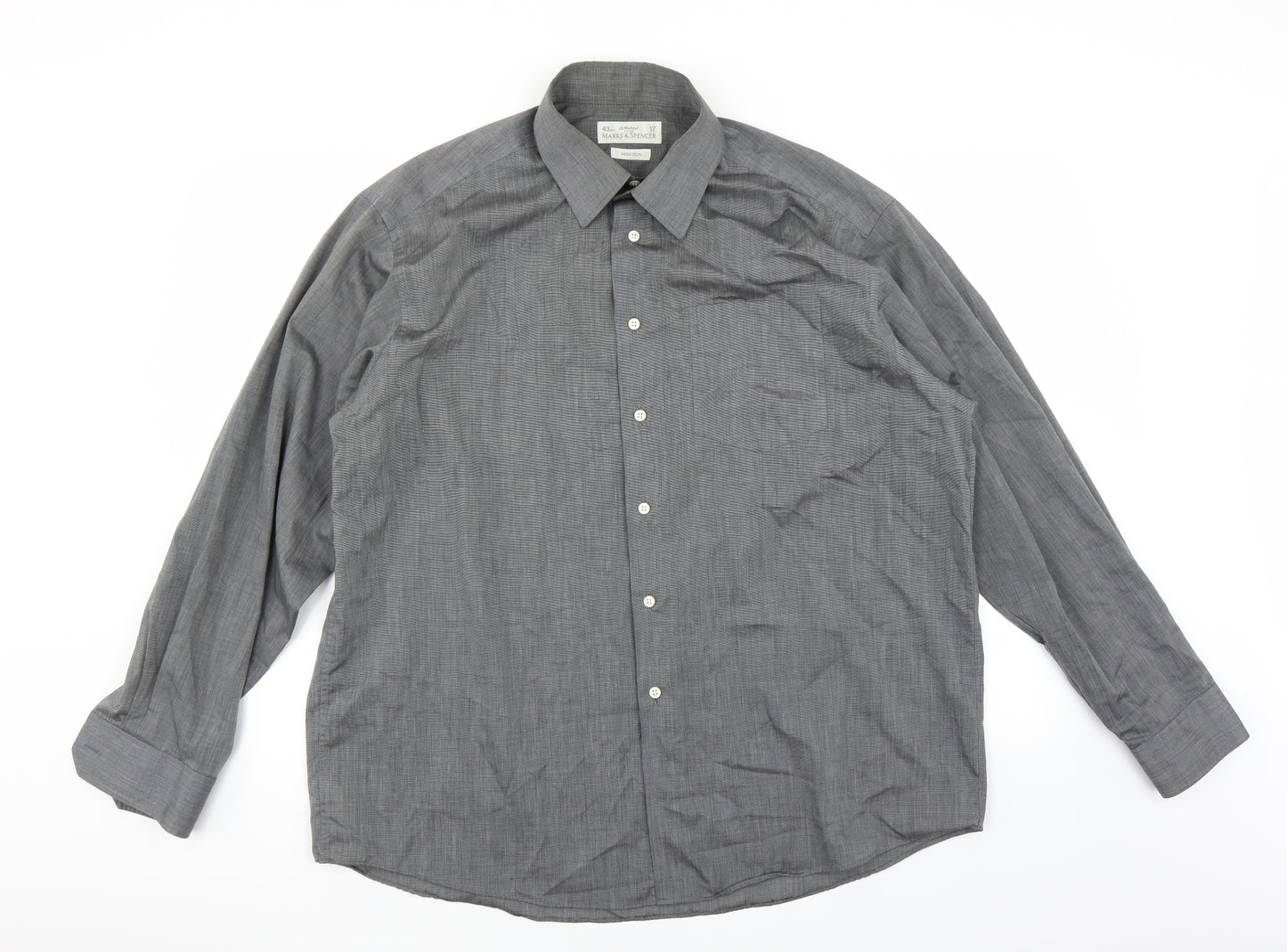 Marks and Spencer Mens Grey    Dress Shirt Size 17