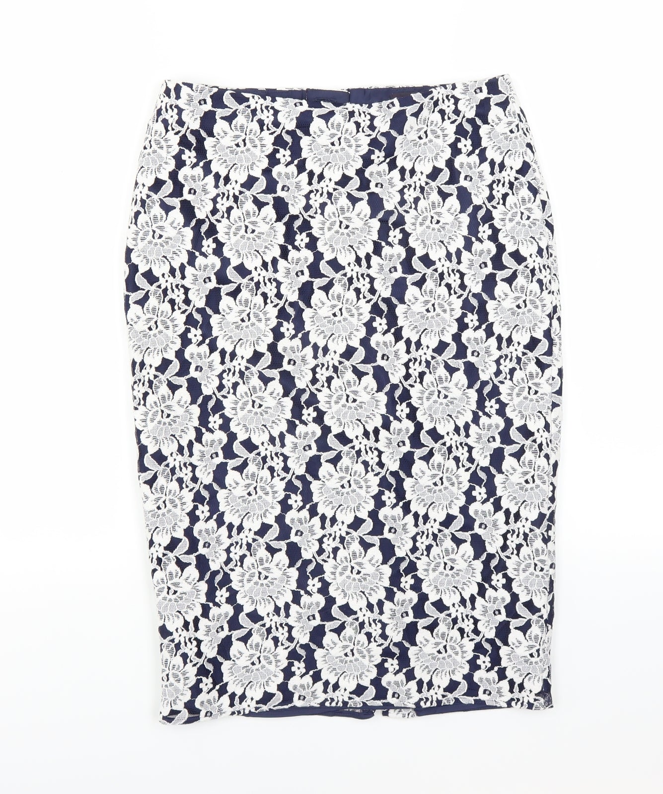 Marks and Spencer Womens Blue Floral  Straight & Pencil Skirt Size 8