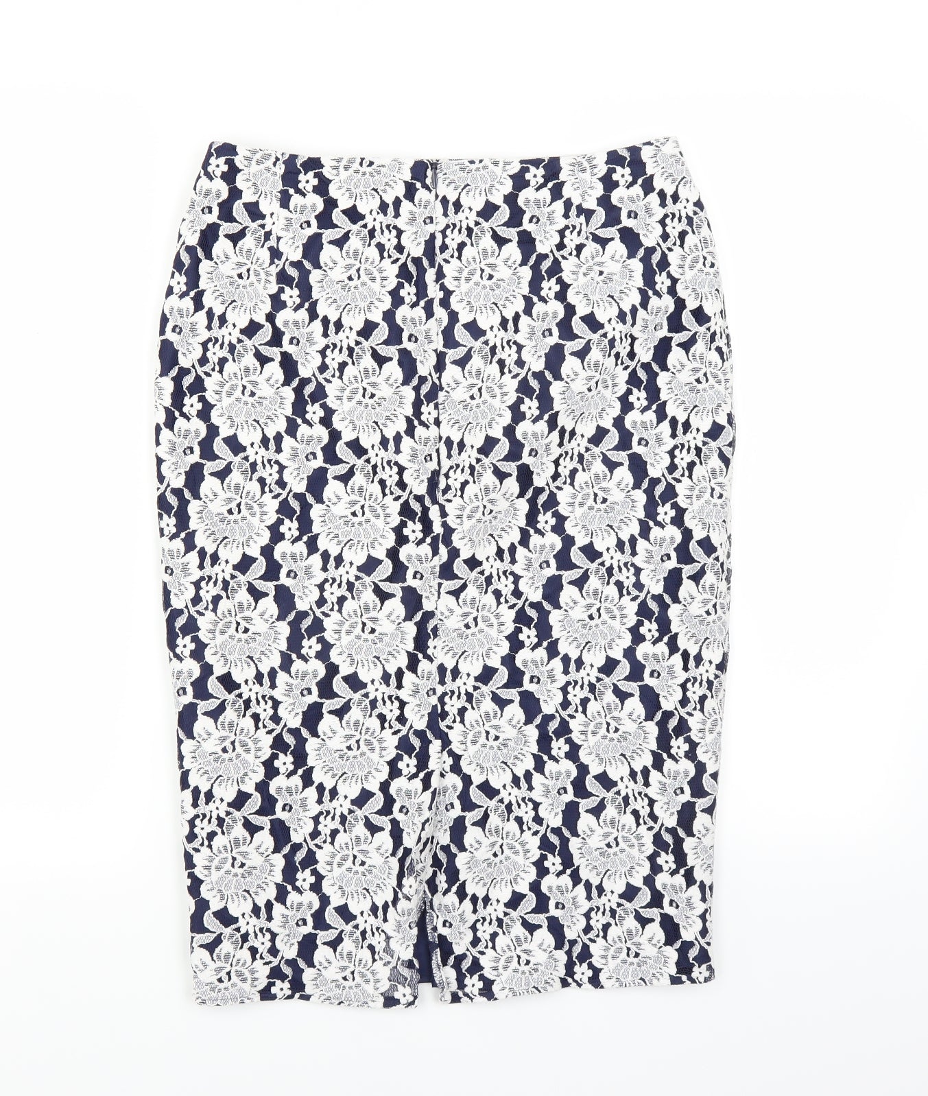 Marks and Spencer Womens Blue Floral  Straight & Pencil Skirt Size 8
