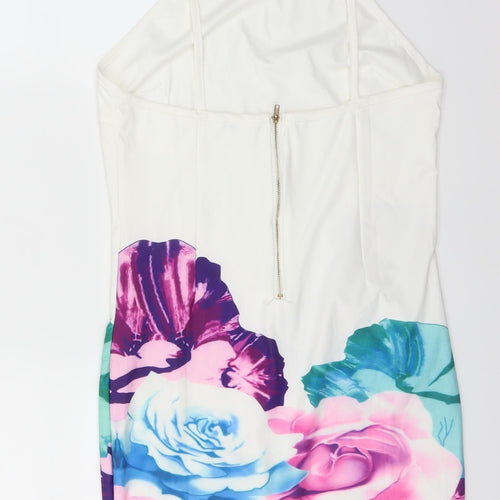 Preworn Womens White Floral  Mini  Size M