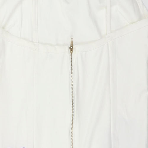Preworn Womens White Floral  Mini  Size M