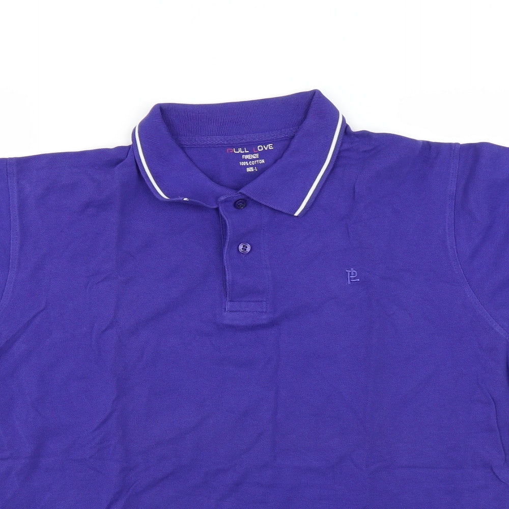 Pull Love Mens Purple    Polo Size L