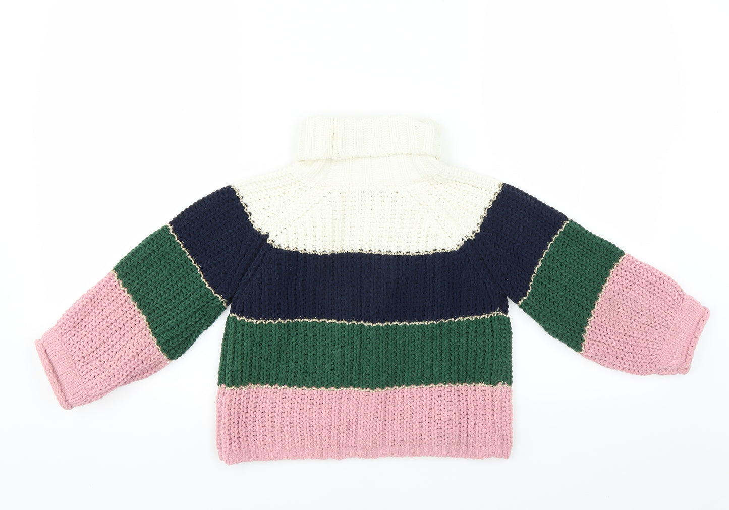 Marks and Spencer Girls Multicoloured Striped  Pullover Jumper Size 5-6 Years