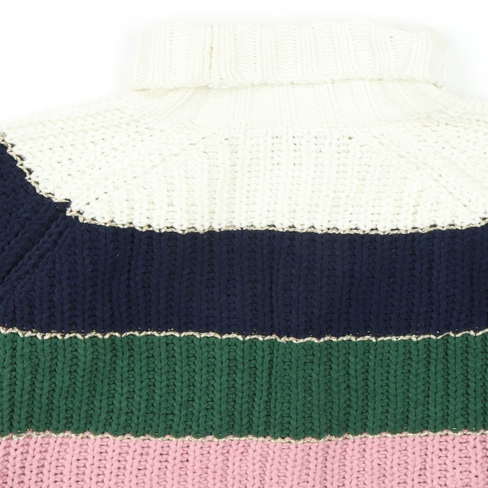 Marks and Spencer Girls Multicoloured Striped  Pullover Jumper Size 5-6 Years