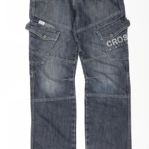 Crosshatch Mens Blue   Straight Jeans Size 32 in L32 in