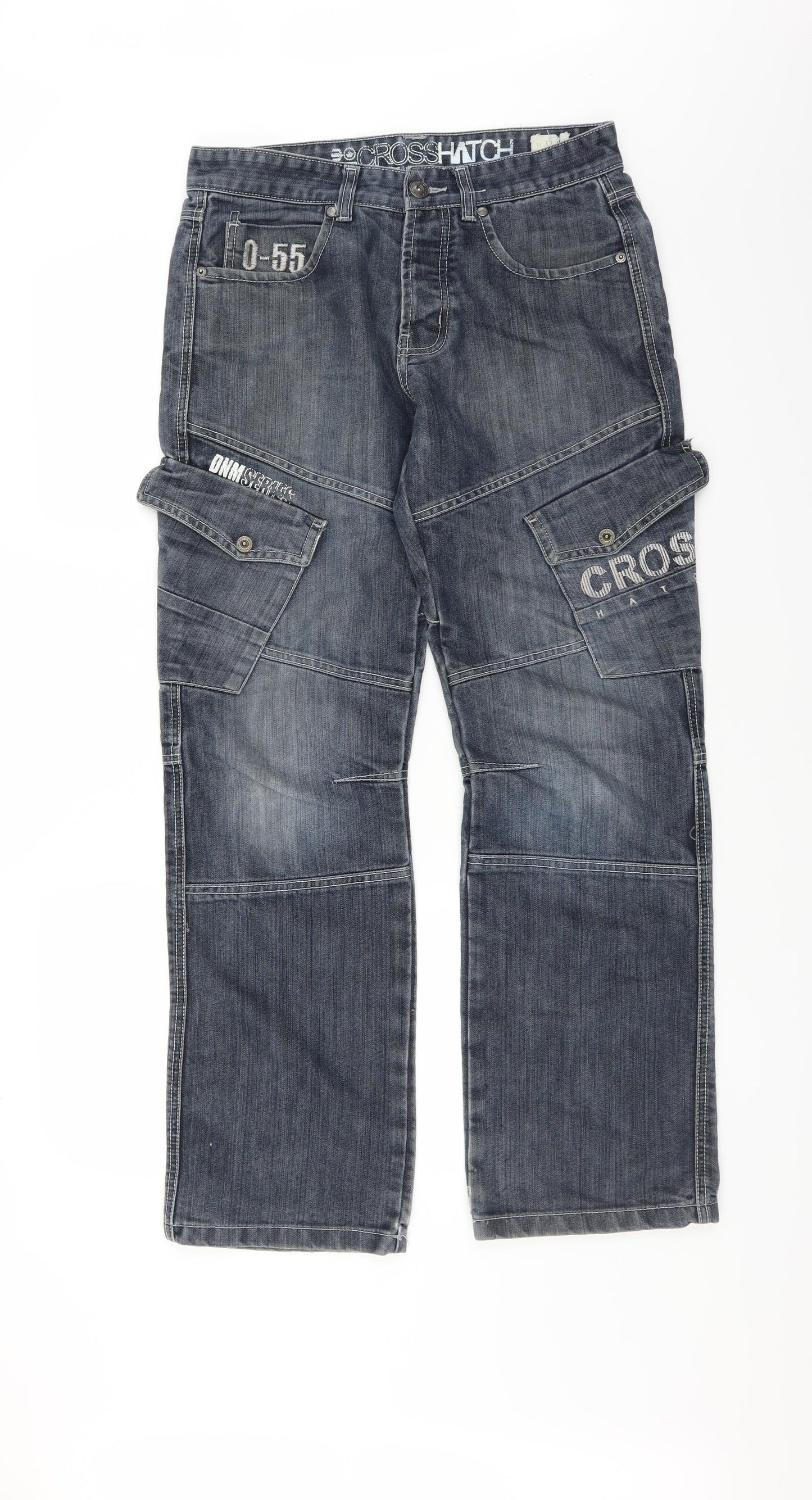 Crosshatch Mens Blue   Straight Jeans Size 32 in L32 in
