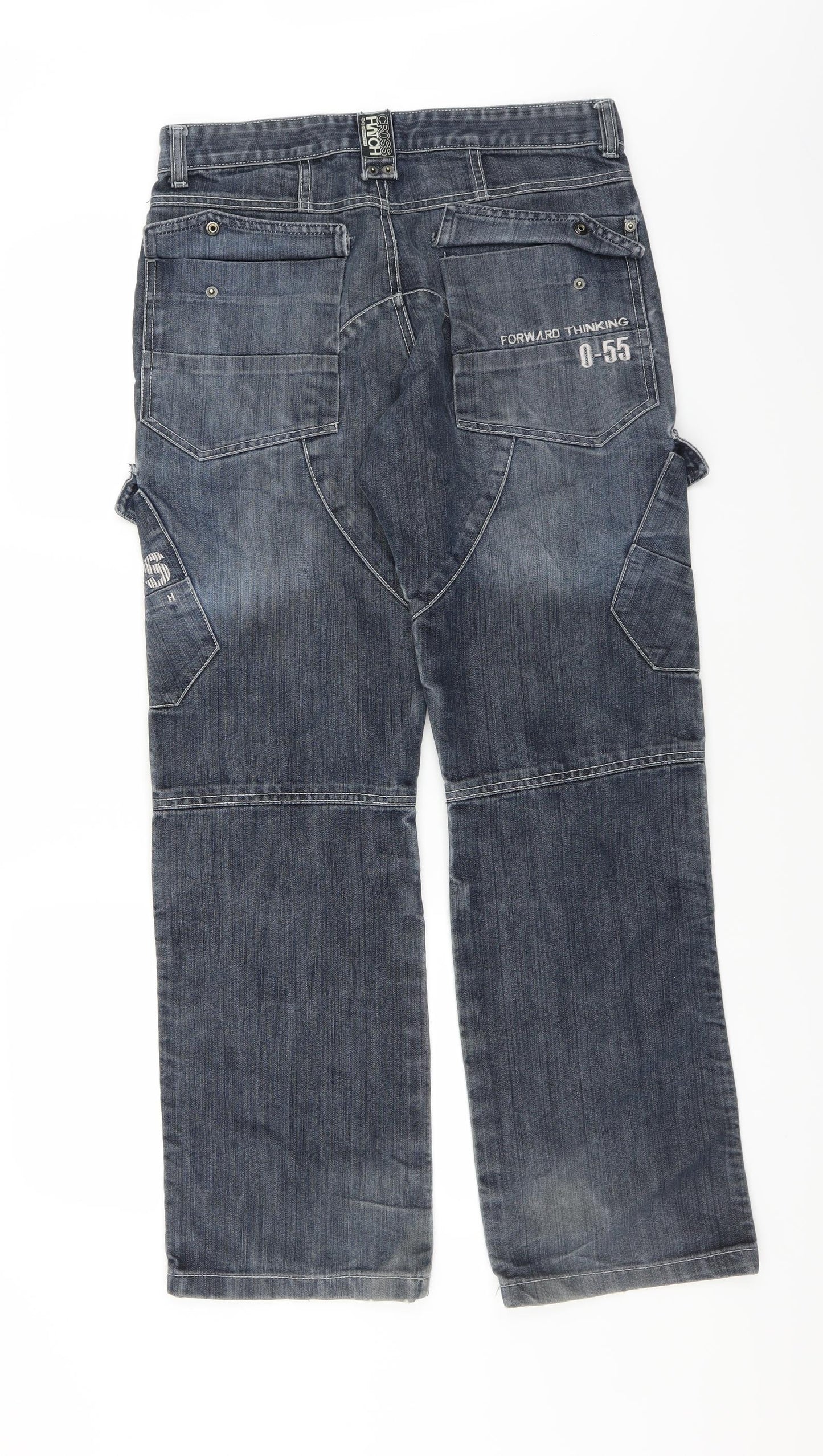 Crosshatch Mens Blue   Straight Jeans Size 32 in L32 in