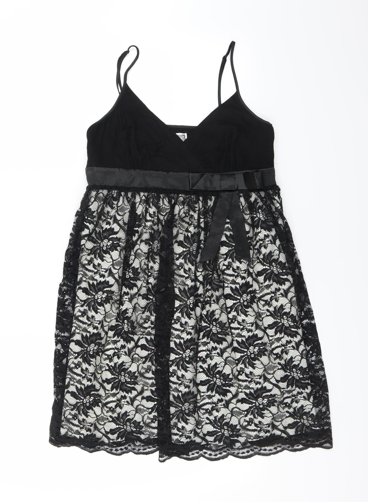 Lipsy Womens Black Floral  Ball Gown  Size 12