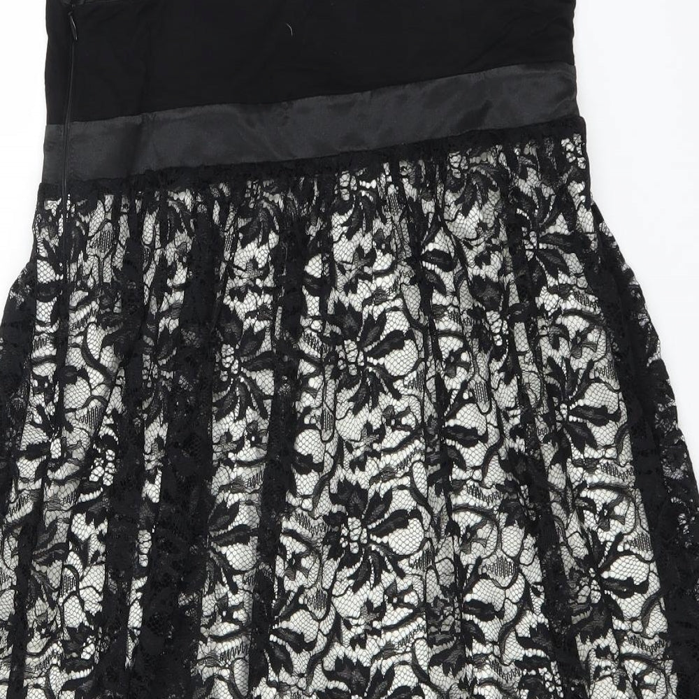 Lipsy Womens Black Floral  Ball Gown  Size 12