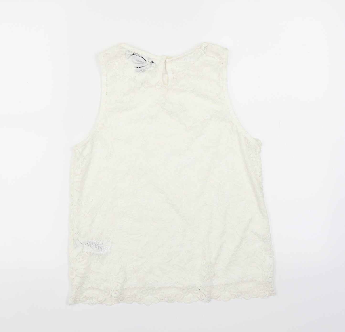 New Look Womens White Floral  Basic Blouse Size 6
