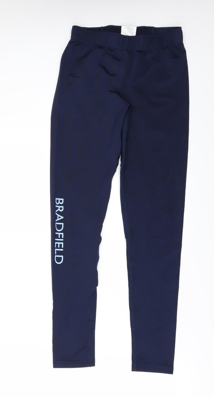 Playerlayer Womens Blue Compression Leggings Size 8 L28 in