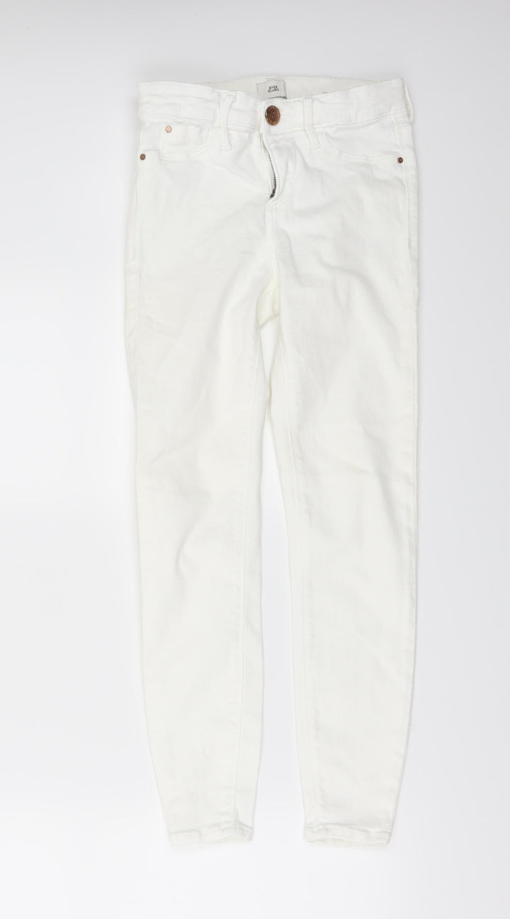 River Island Womens White Denim Skinny Jeans Size 6 L24 in