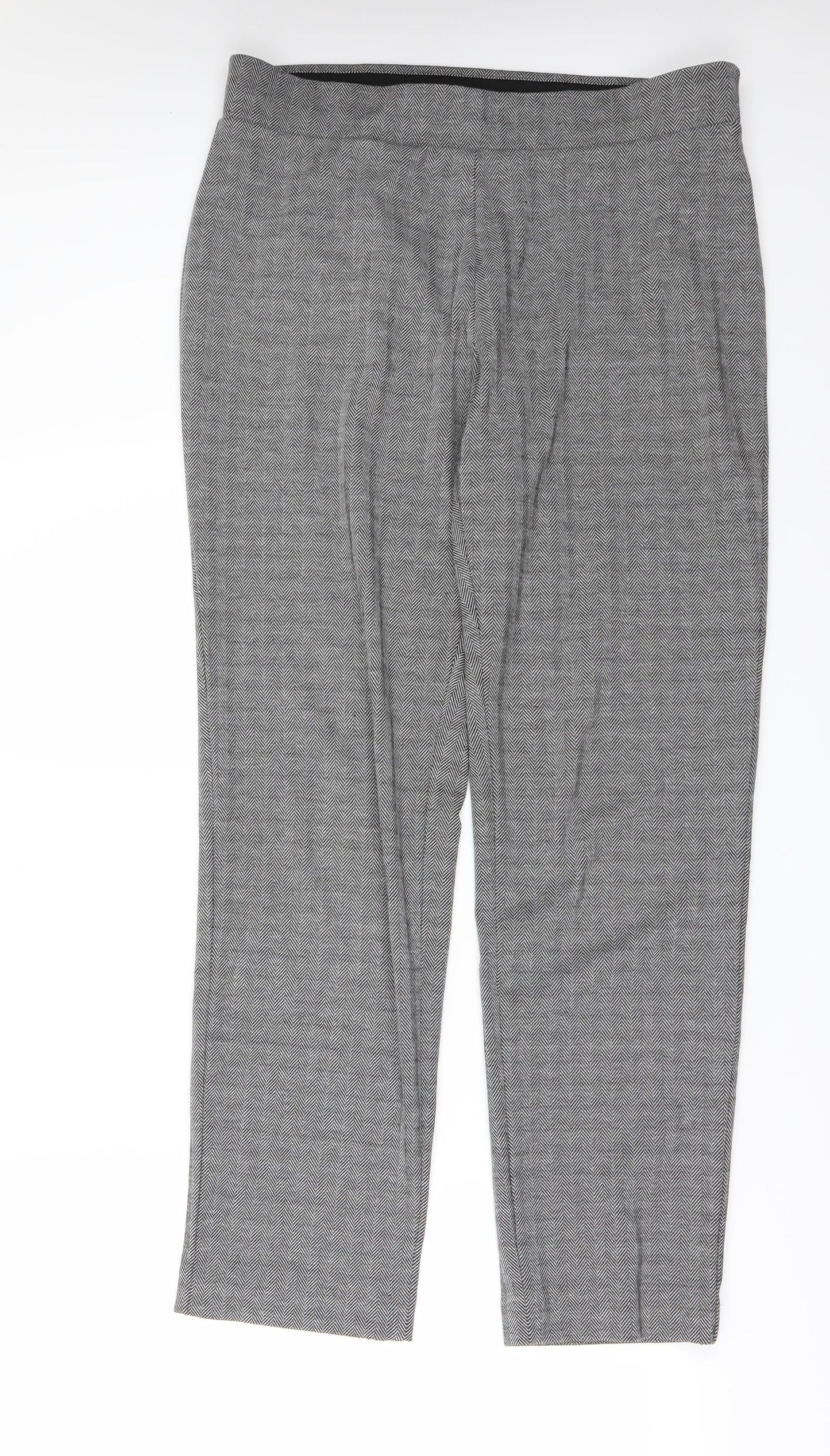 Debenhams Womens Grey Herringbone  Trousers  Size 14 L30 in