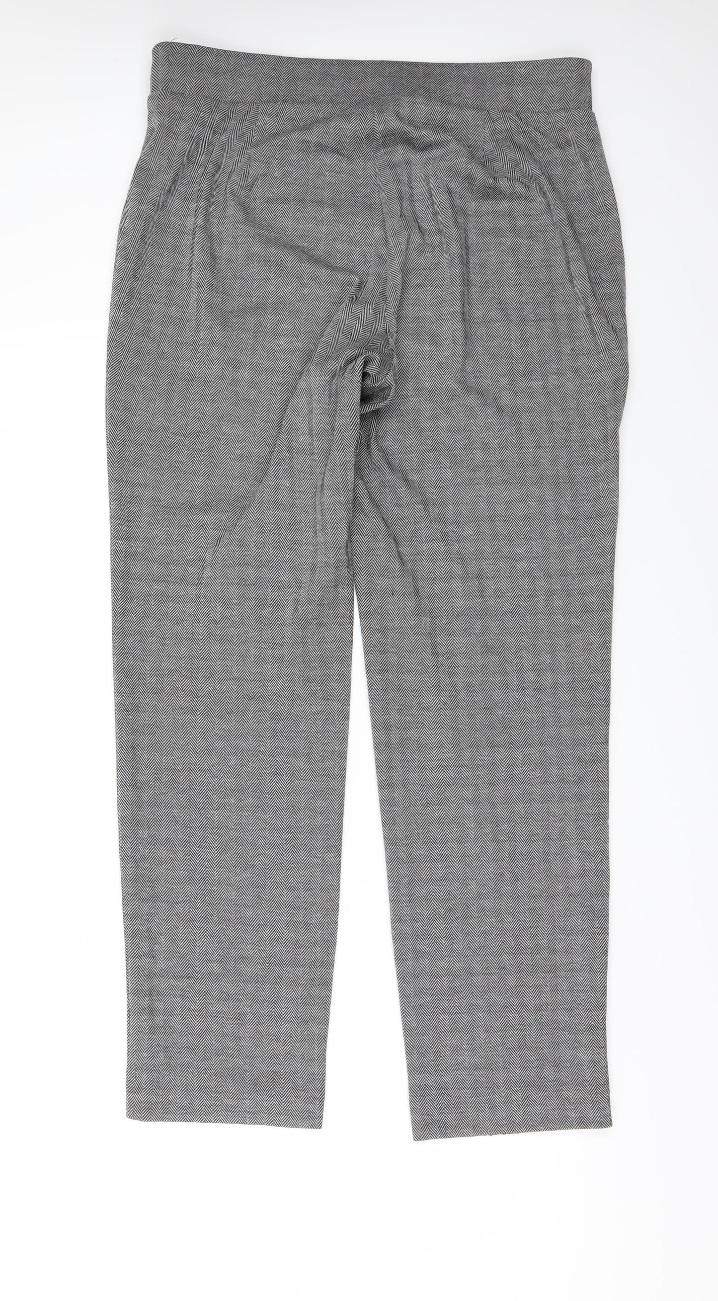 Debenhams Womens Grey Herringbone  Trousers  Size 14 L30 in