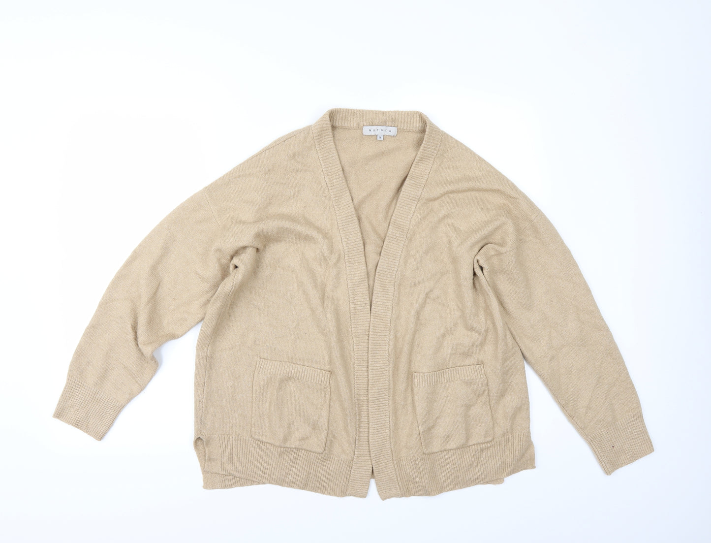 Nutmeg Womens Beige   Cardigan Jumper Size 16