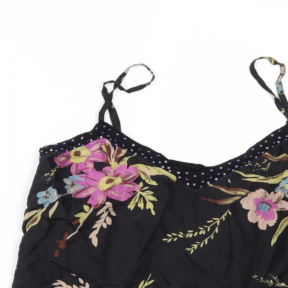 Boden Womens Black Floral  Camisole Blouse Size 14