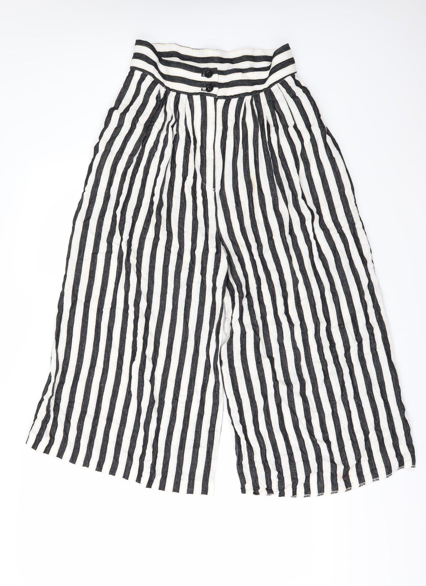 H&M Womens Ivory Spotted  Culotte Shorts Size 8