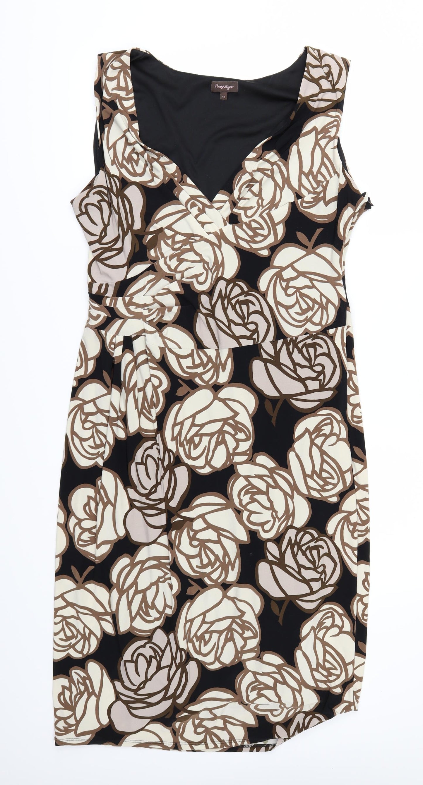 Phase Eight Womens Brown Floral  Shift  Size 16