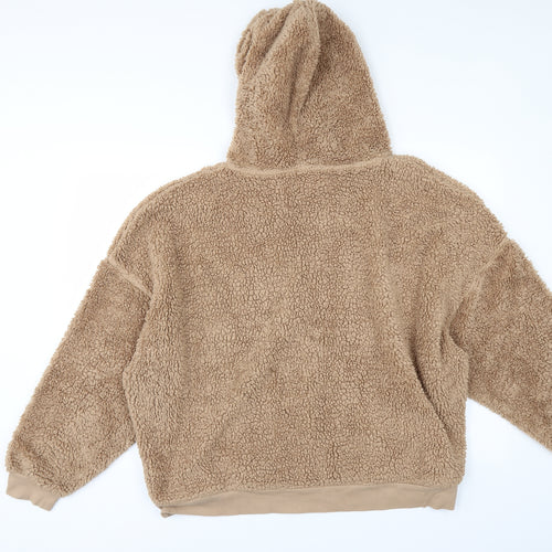 Marks and Spencer Womens Beige  Fleece Pullover Hoodie Size XL