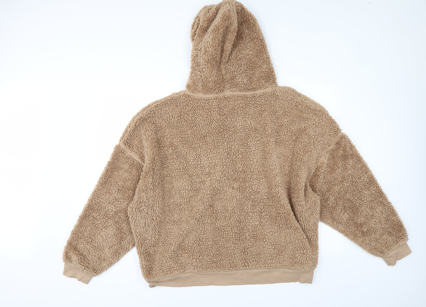 Marks and Spencer Womens Beige  Fleece Pullover Hoodie Size XL
