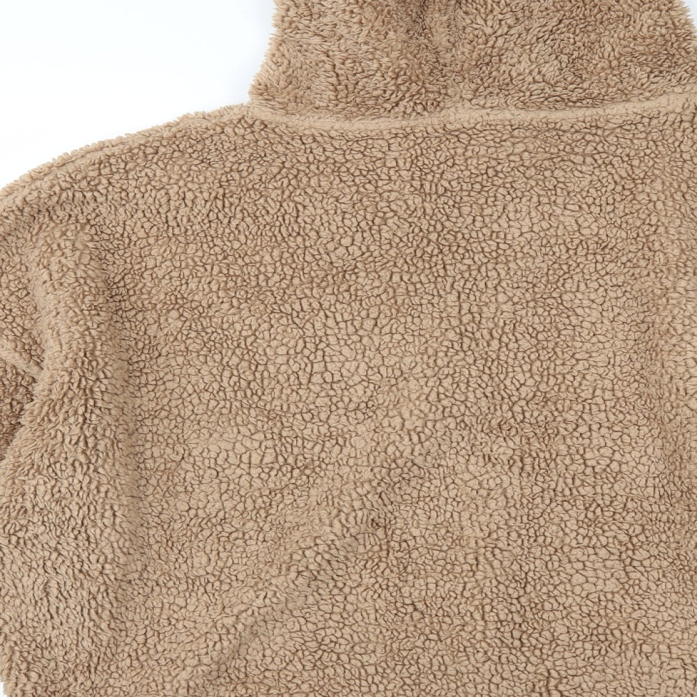 Marks and Spencer Womens Beige  Fleece Pullover Hoodie Size XL