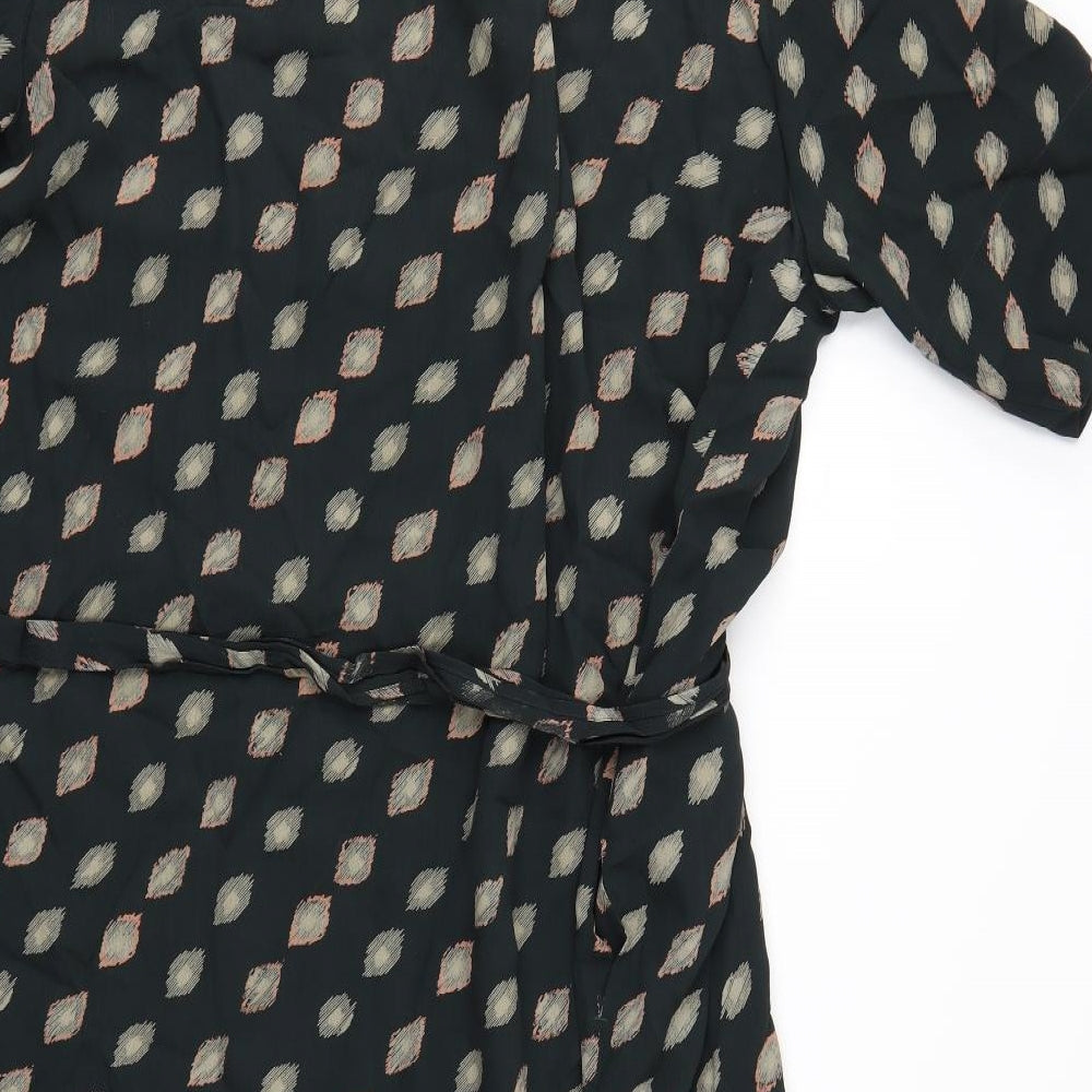 Toast Womens Green Geometric  Shirt Dress  Size 16