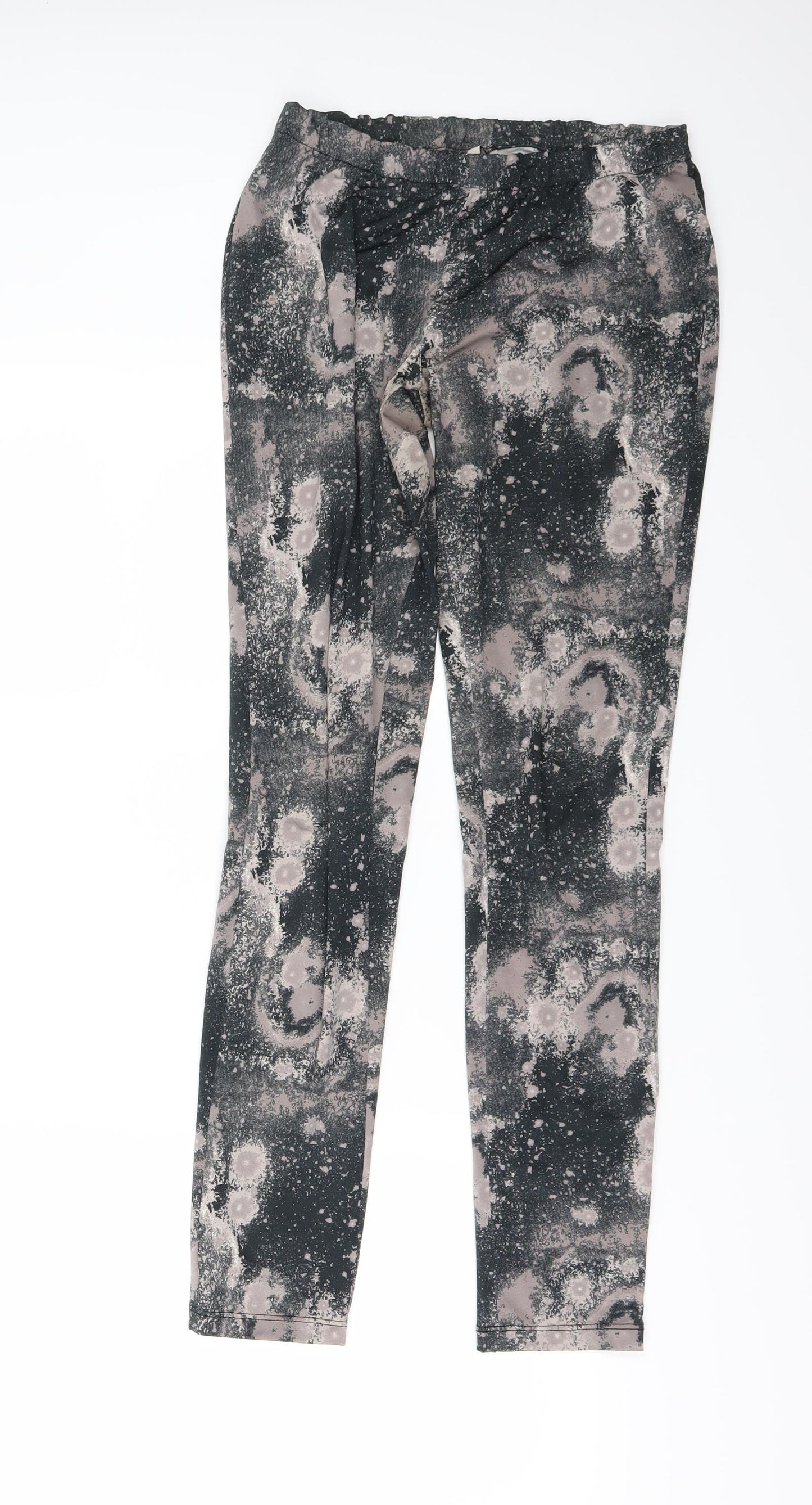 SIMON ESA Womens Grey Geometric  Compression Leggings Size M L27 in