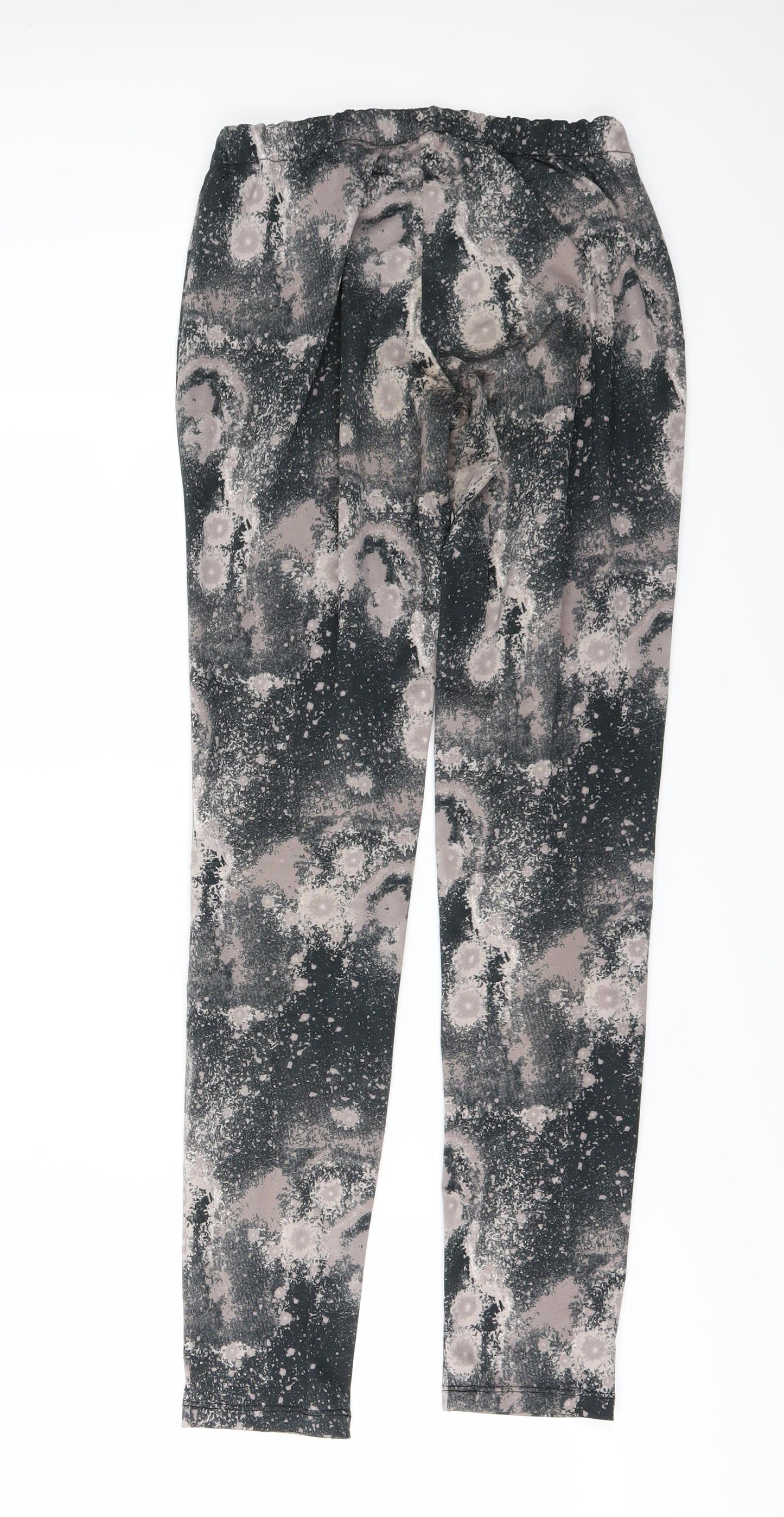 SIMON ESA Womens Grey Geometric  Compression Leggings Size M L27 in