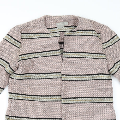 ASOS Womens Pink Striped  Overcoat Coat Size 8