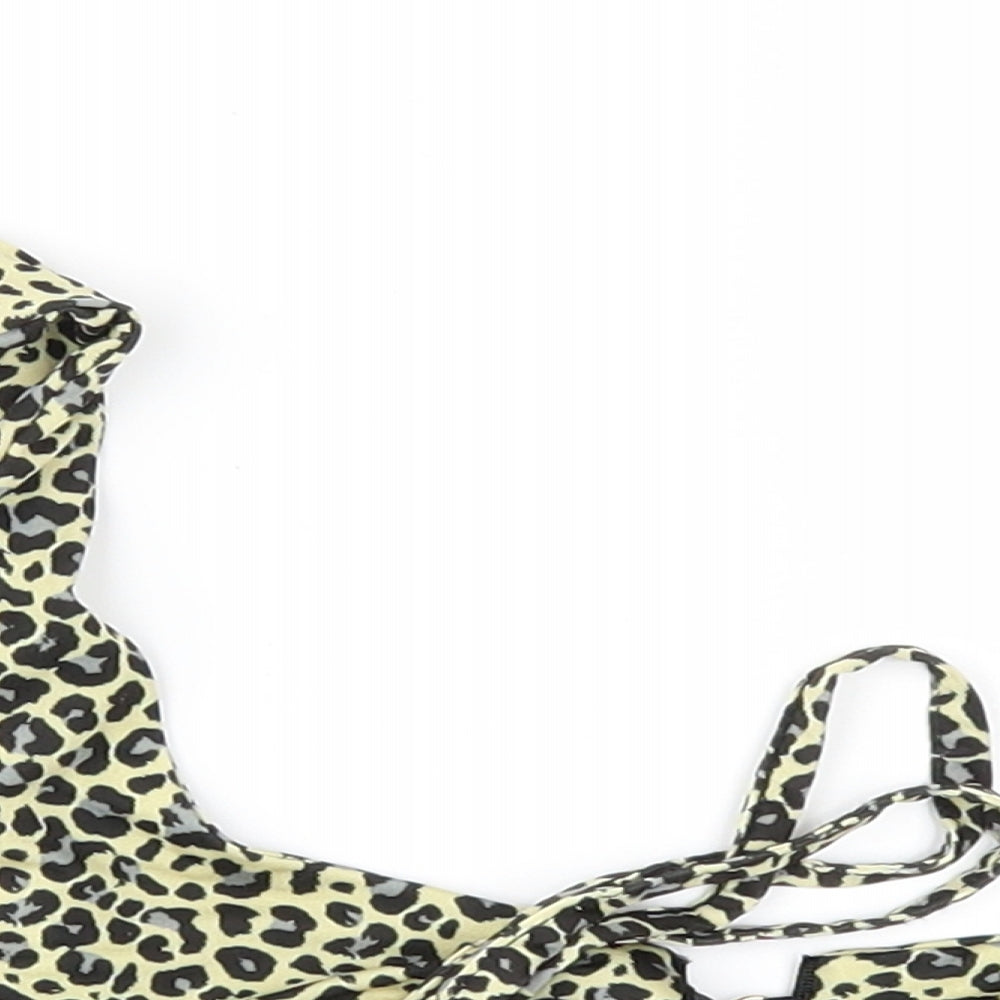 I SAW IT FIRST Womens Yellow Animal Print  Camisole Blouse Size 10