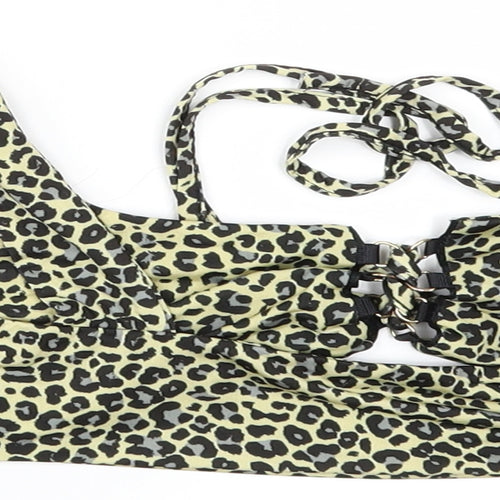 I SAW IT FIRST Womens Yellow Animal Print  Camisole Blouse Size 10
