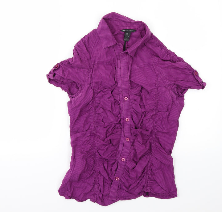 MNG Womens Purple Tunic Button-Up Size XL