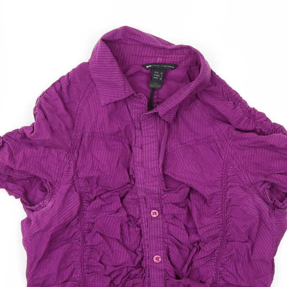 MNG Womens Purple   Tunic Button-Up Size XL