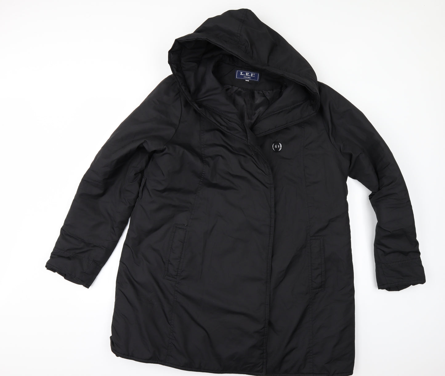 L.E.I. JEANS Womens Black   Anorak Cape Size L