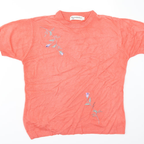 Affections Womens Orange   Pullover Jumper Size L