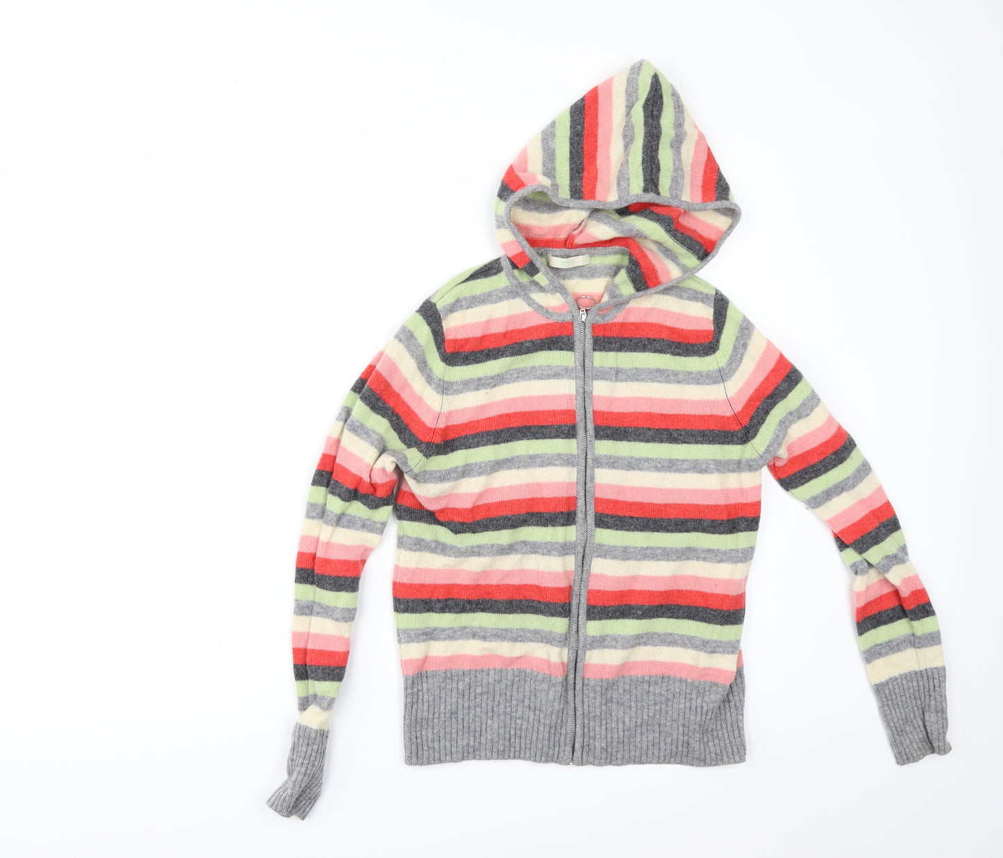 Marks and Spencer Womens Multicoloured Striped  Full Zip Jumper Size 12