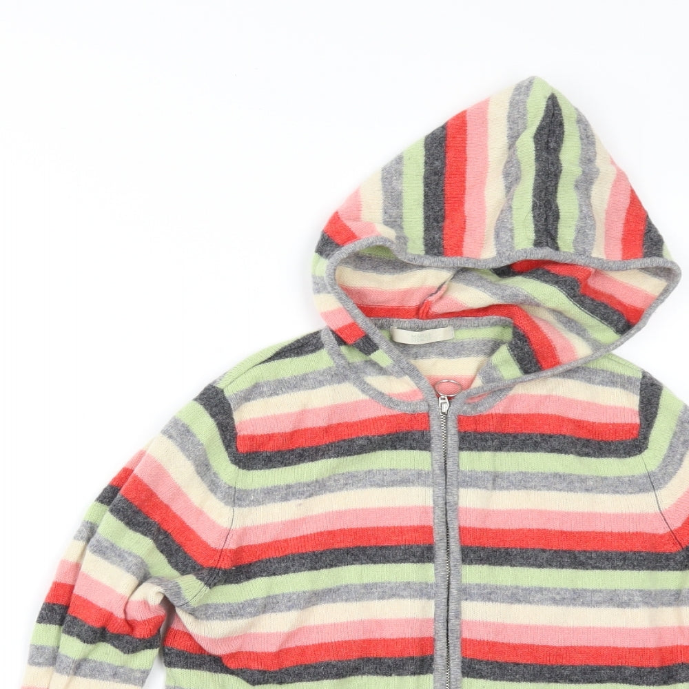 Marks and Spencer Womens Multicoloured Striped  Full Zip Jumper Size 12