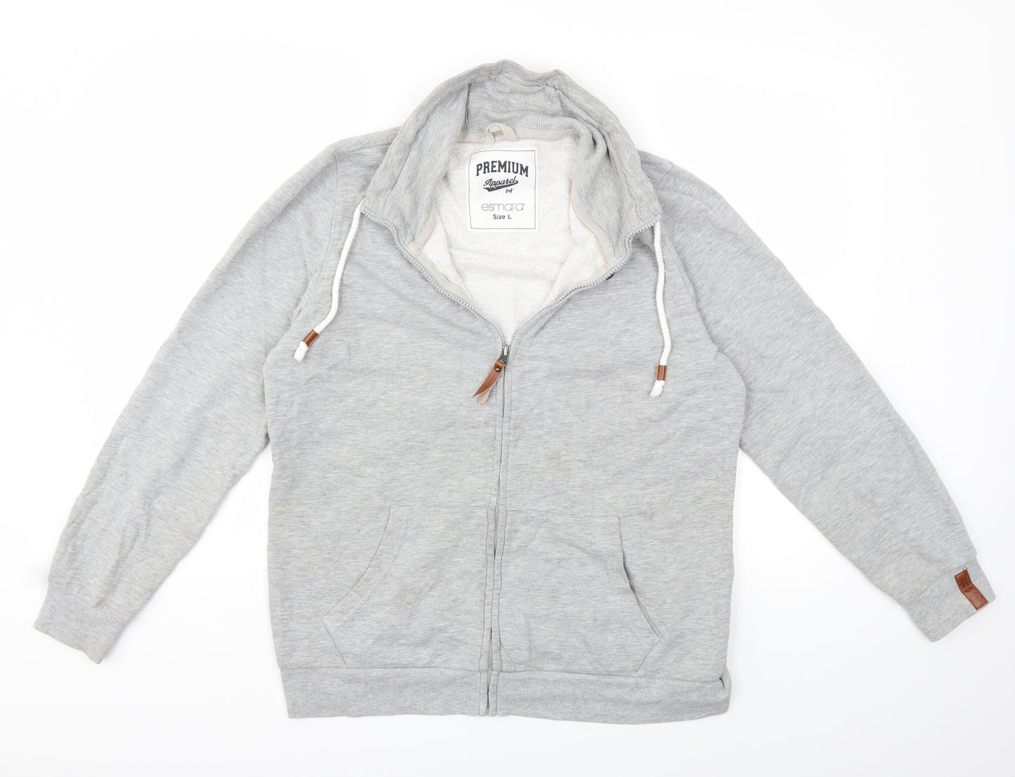 ESMARA Mens Grey   Full Zip Sweatshirt Size L