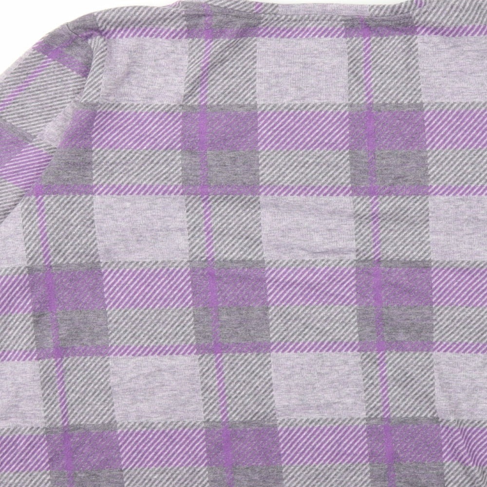 Marks and Spencer Womens Purple Check  Pullover Sweatshirt Size 20