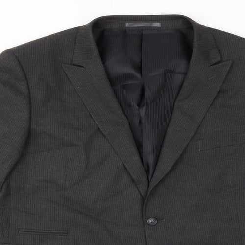 Burton Mens Grey Striped  Jacket Suit Jacket Size 48