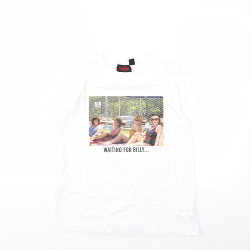 Netflix Womens White   Basic T-Shirt Size 10
