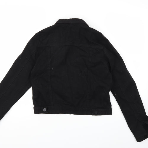 Preworn Womens Black  Denim Jacket  Size M
