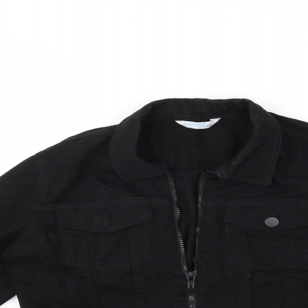 Preworn Womens Black  Denim Jacket  Size M