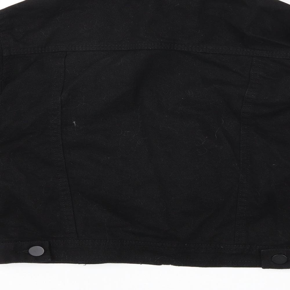 Preworn Womens Black  Denim Jacket  Size M