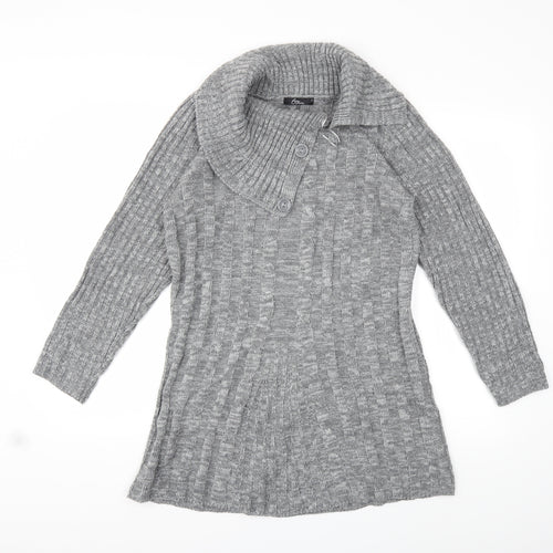 Bonmarché Womens Grey  Knit Pullover Jumper Size S