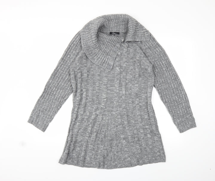 Bonmarché Womens Grey Knit Pullover Jumper Size S
