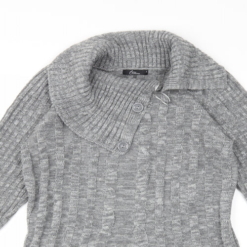 Bonmarché Womens Grey  Knit Pullover Jumper Size S