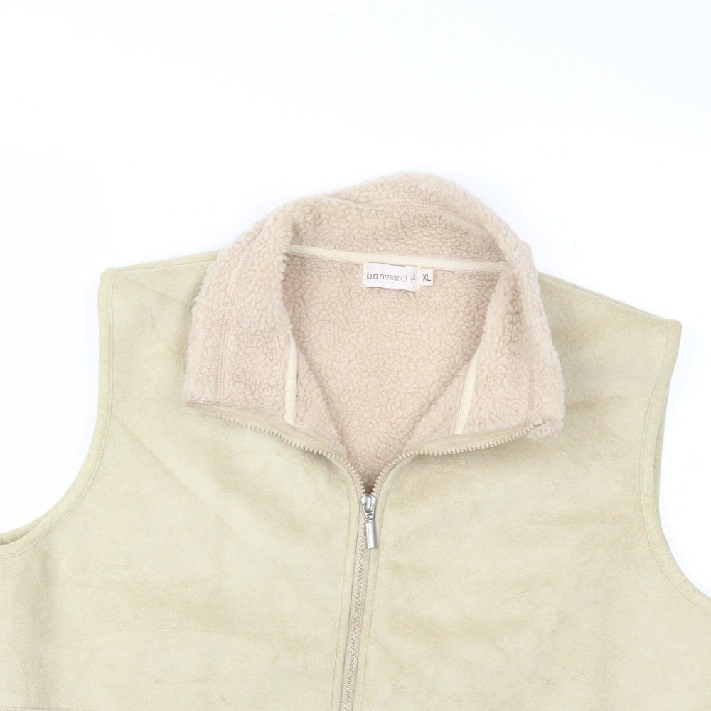 Bonmarché Womens Beige   Gilet Coat Size XL