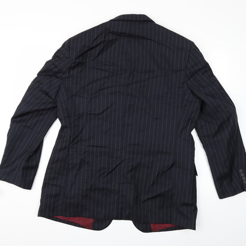 Preworn Mens Blue Striped  Jacket Suit Jacket Size 42
