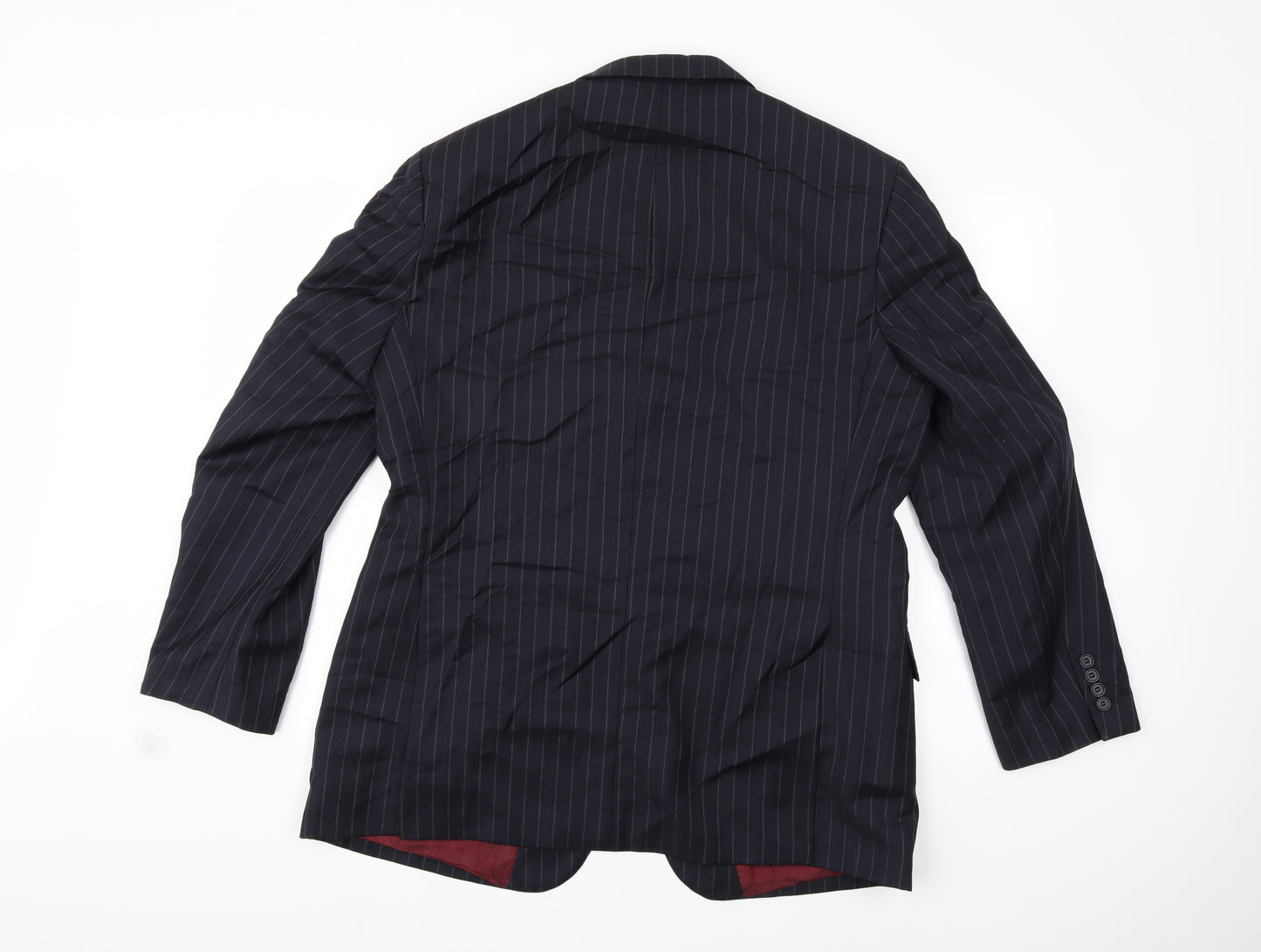 Preworn Mens Blue Striped  Jacket Suit Jacket Size 42